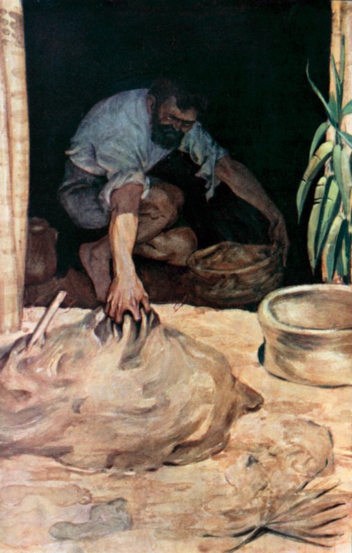 丹尼尔·笛福为《鲁宾逊漂流记》绘制的插图（彩色平版印刷） 作者 拉尔夫·诺埃尔·波科克
