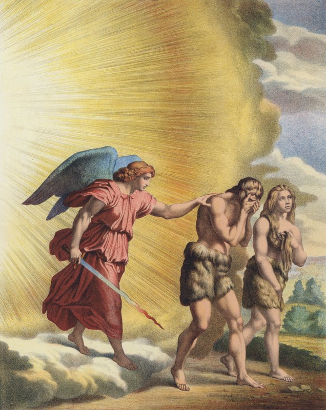 亚当和夏娃被驱逐出天堂 作者 拉斐尔（Raffaello Sanzio Raphael）
