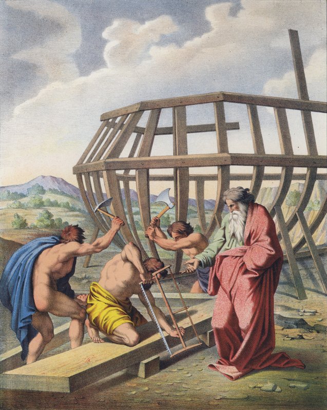 诺亚监督方舟的建设 作者 拉斐尔（Raffaello Sanzio Raphael）