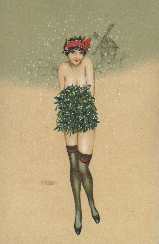 运载一束槲寄生的女孩 作者 拉斐尔·基希纳（Raphael Kirchner）