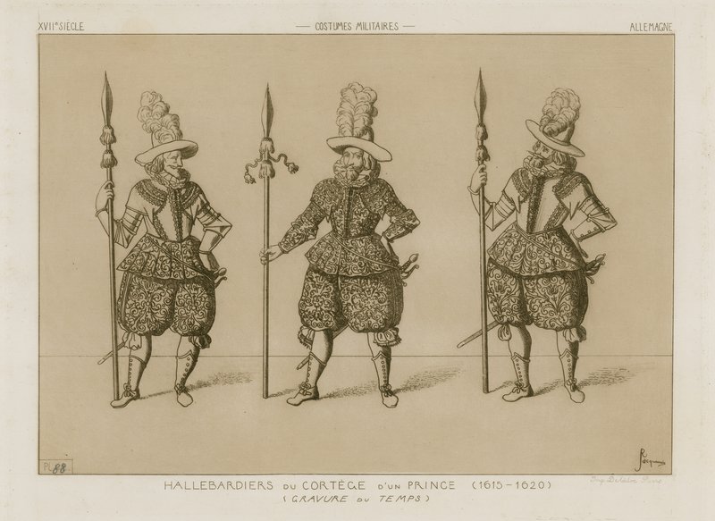 Prince&39;s&39;s cortege的Halberdiers，1615-1620 作者 拉斐尔·雅克敏（Raphael Jacquemin）