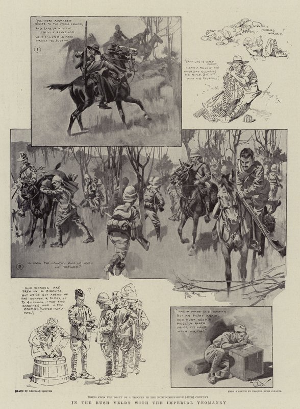 在布什维尔德与帝国骑兵队（石版画） 作者 雷金纳德·托马斯·克利弗