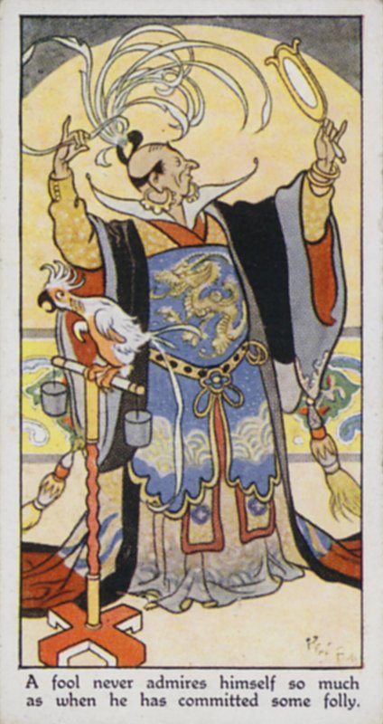 东方谚语。傻子从来不会像犯傻时那样欣赏自己（彩色石板画 作者 雷内·布尔