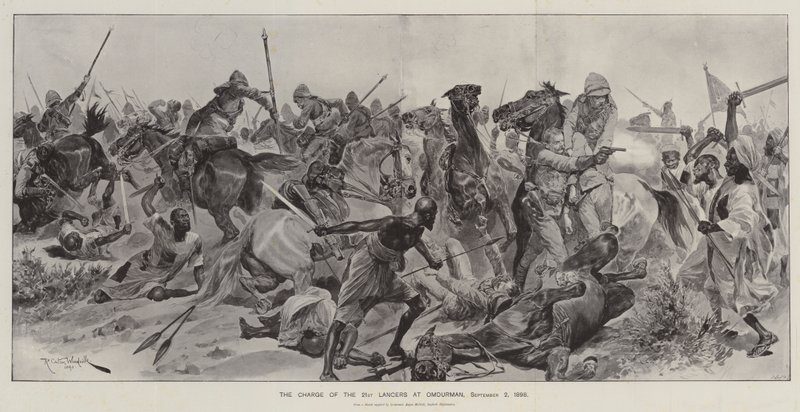 1898年9月2日在恩图曼的21号枪骑兵的指控 作者 理查德·卡顿·伍德维尔初级