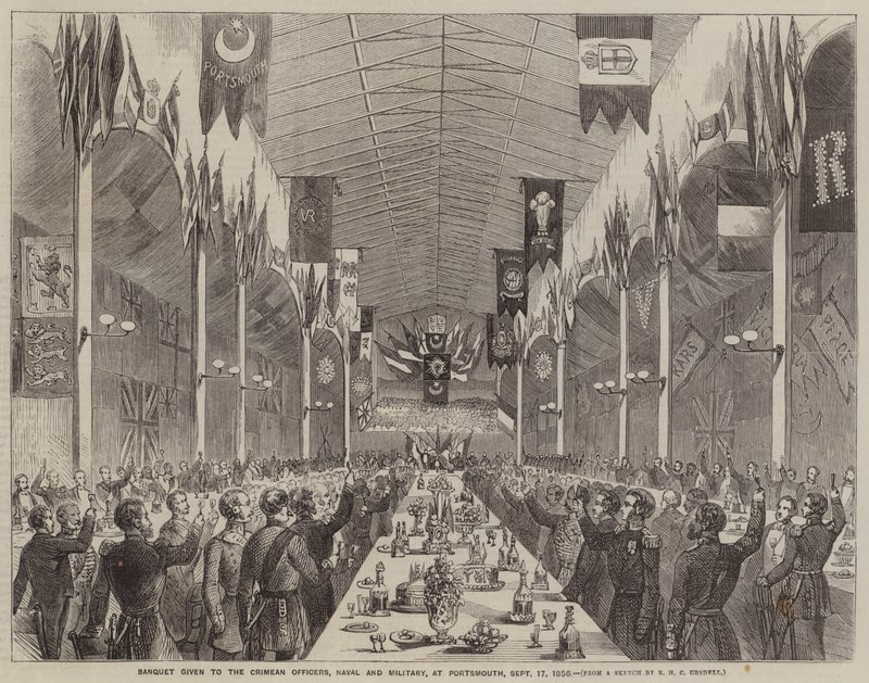 1856年9月17日在朴茨茅斯为克里米亚军官，海军和军队举行宴会 作者 理查德·乌布斯德尔