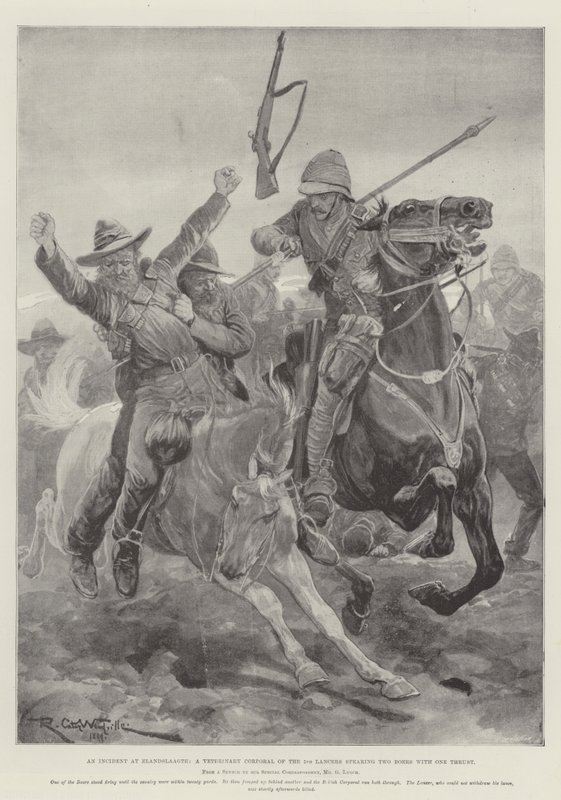 Elandslaagte事件，第五枪骑兵下士，一个推力两个布尔人 作者 理查德·卡顿·伍德维尔初级