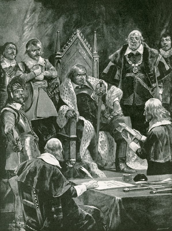 在奥利弗·克伦威尔（Oliver Cromwell）就职典礼的就职典礼上介绍圣经 作者 理查德·卡顿·伍德维尔初级