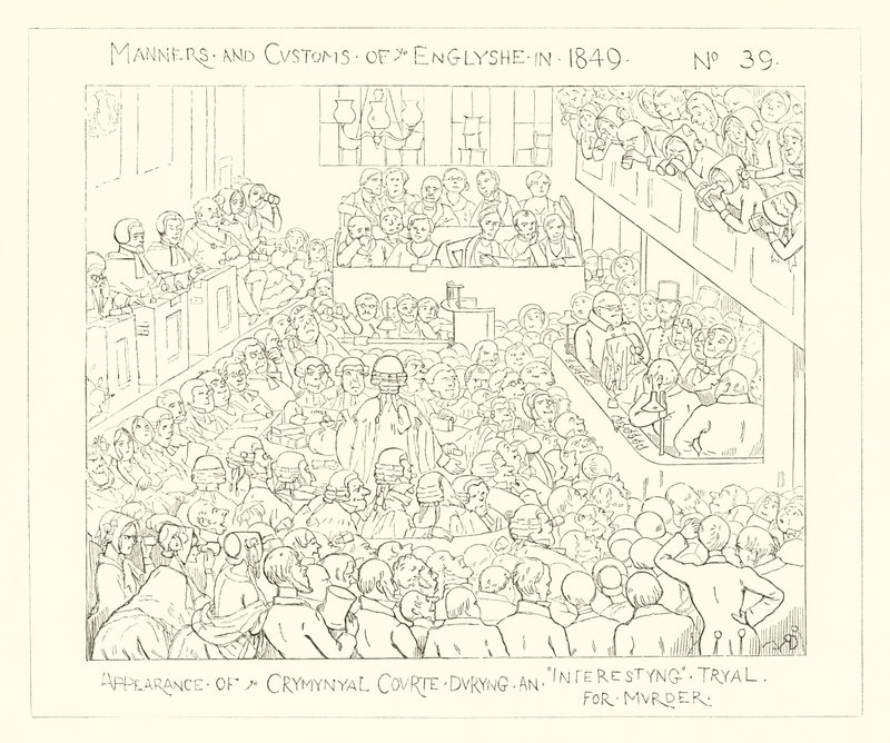 1849年，在一次有趣的谋杀案审判期间出庭 作者 理查德·道尔