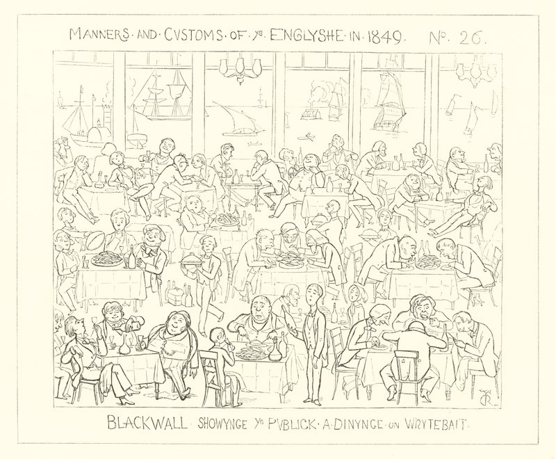 1849年，Blackwall在银鱼上展示公共用餐 作者 理查德·道尔