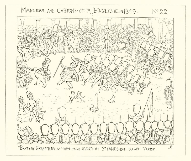 1849年，英国掷弹兵在St Jamess Palace Yard守卫 作者 理查德·道尔