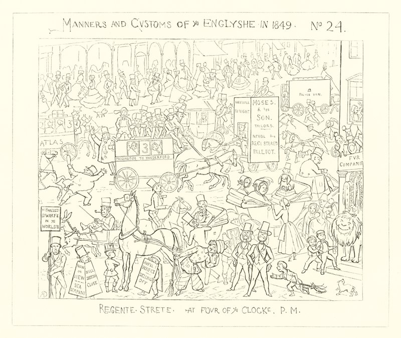 1849年，摄政街在下午的四个OClock 作者 理查德·道尔