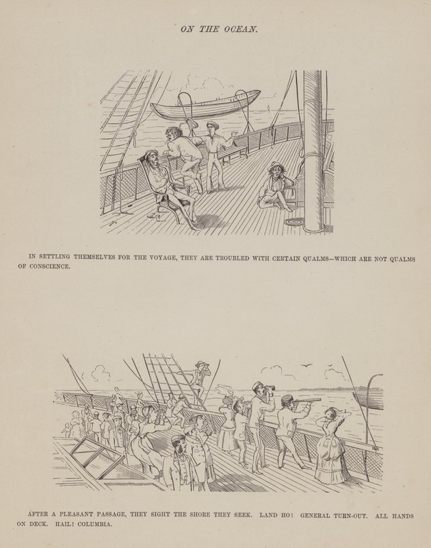 Page from The American Tour of Messrs Brown, Jones and Robinson (engraving) 作者 理查德·道尔