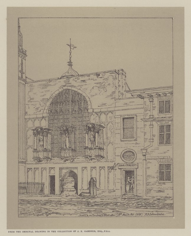 Guildhall Chapel，King Street，Cheapside，伦敦，1815年 作者 罗伯特·布莱默尔·施内伯贝利