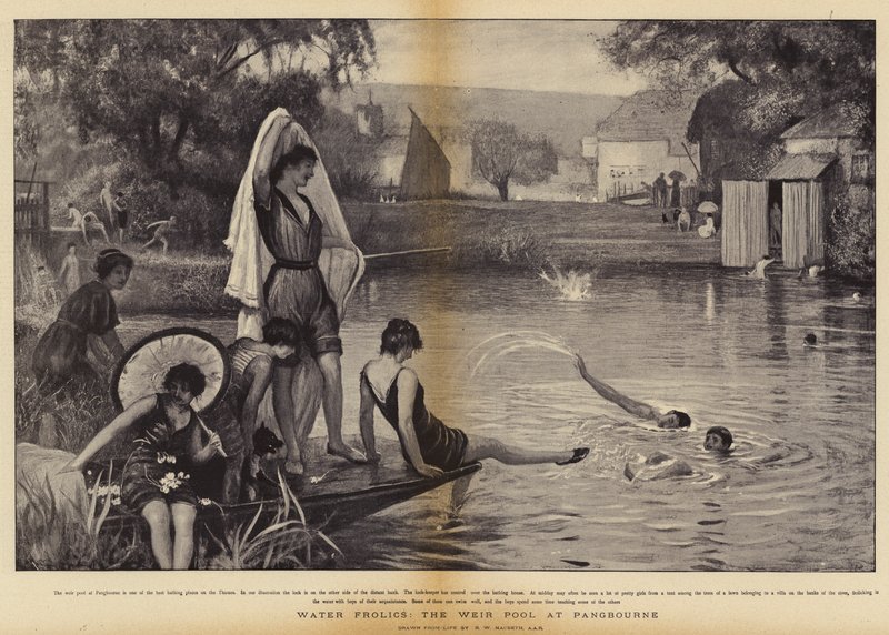 Water Frolics，Pangbourne的堰池 作者 罗伯特·沃克·麦克白