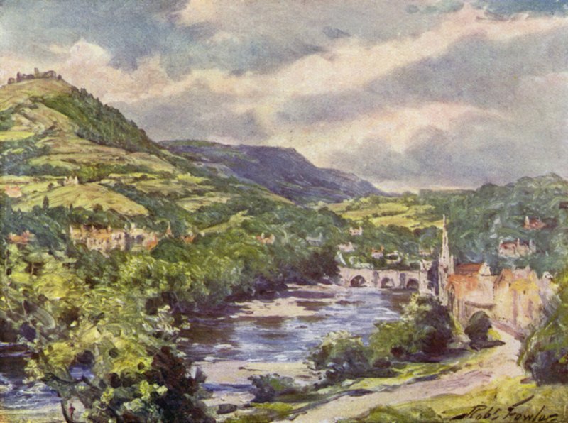 Llangollen 视图（彩色石版画） 作者 罗伯特（后）福勒