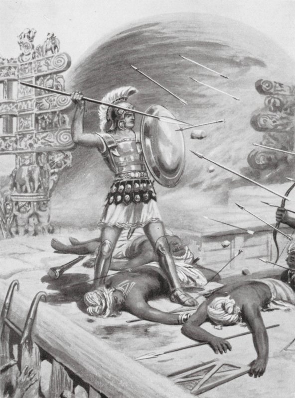 亚历山大大帝的壮举，公元前 326 年（石版画） 作者 罗伯特·安布罗斯·杜德利
