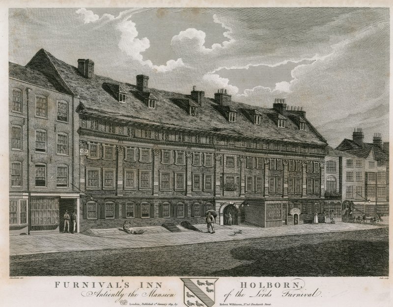 Furnival&39;s Inn，伦敦霍尔本，古老的Lords Furnival豪宅 作者 罗伯特·布莱默尔·施内伯贝利