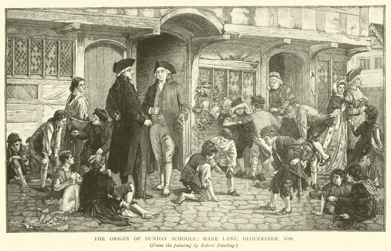星期日学校的起源，Hare Lane，Gloucester，1780 作者 罗伯特·道林