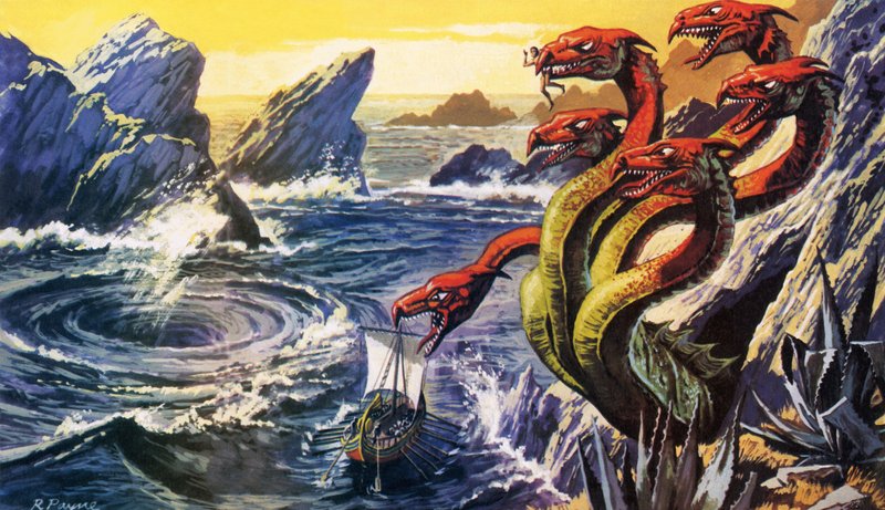 Scylla 攻击奥利修斯的船 作者 罗杰·佩恩