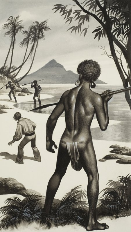 赫尔曼-梅尔维尔（1819-91）（水粉画，纸本） 作者 罗恩·恩布尔顿
