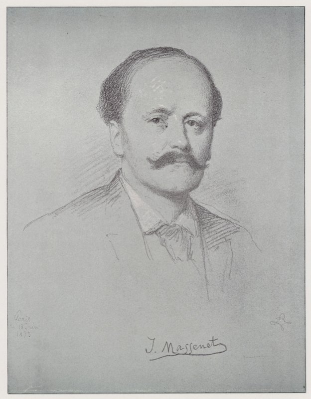 Jules Emile Frederic Massenet (石版画) 作者 鲁道夫·莱曼（Rudolf Lehmann）