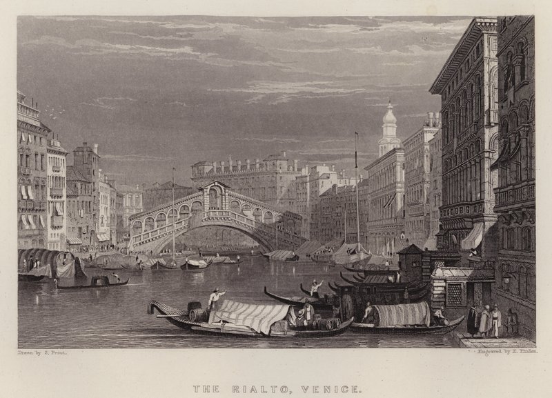 The Rialto, Venice (colour litho) 作者 塞缪尔（之后）普鲁特