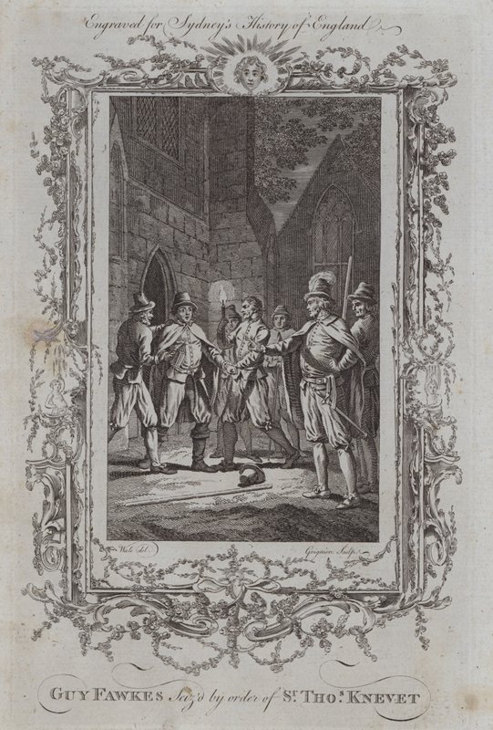 盖伊·福克斯 (Guy Fawkes) 受 Thomas Knevet 爵士的命令查获（雕刻） 作者 塞缪尔（之后）鲸鱼