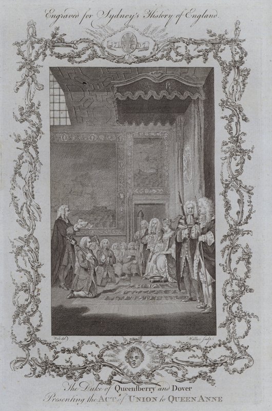The Duke of Queensberry and Dover Presenting the Act of Union to Queen Anne (engraving) 作者 塞缪尔（之后）鲸鱼