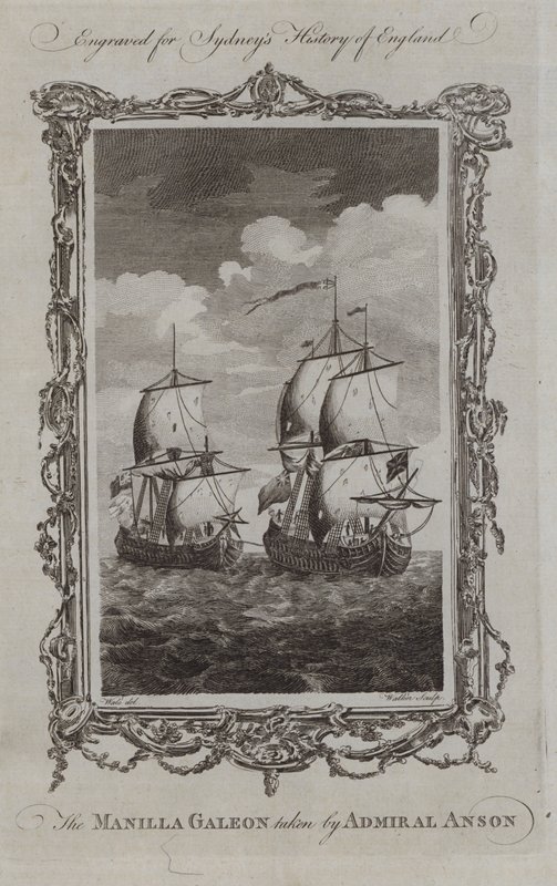 The Manilla Galeon taken by Admiral Anson (engraving) 作者 塞缪尔（之后）鲸鱼