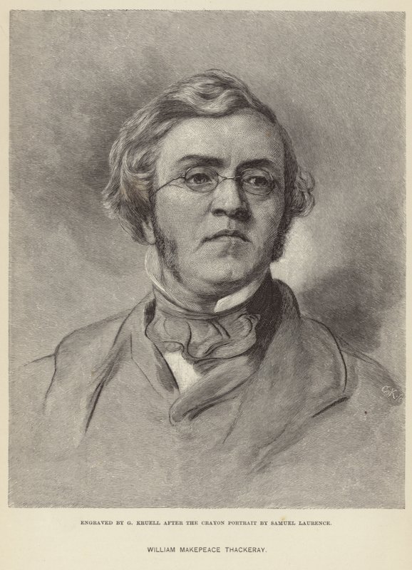 William Makepeace Thackeray的肖像 作者 塞缪尔·劳伦斯（Samuel Laurence）