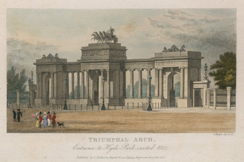 凯旋门，伦敦海德公园角的入口，建于1827年 作者 塞缪尔·罗尔（Samuel Rawle）
