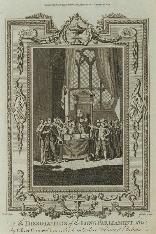 奥利弗·克伦威尔 (Oliver Cromwell) 解散长议会 1653 (雕刻) 作者 塞缪尔·瓦尔