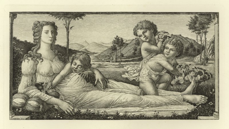 金星与丘比特斜倚 作者 桑德罗·波提切利（Sandro Botticelli）