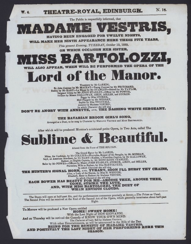 Theatre programme for the Theatre Royal, Edinburgh 作者 苏格兰学派