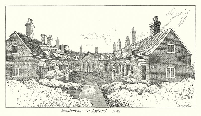Almshouses at Lyford, Berks (engraving) 作者 悉尼希斯