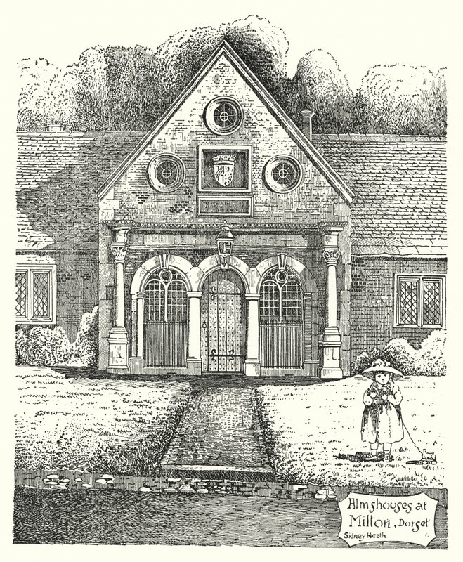 多塞特郡米尔顿的救济院（版画） 作者 悉尼希斯