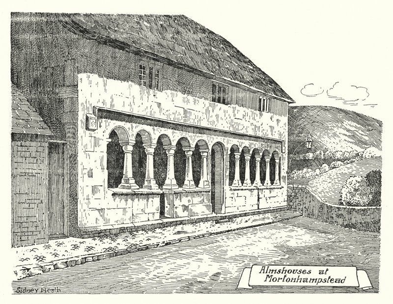 Mortonhampstead 的救济院（版画） 作者 悉尼希斯