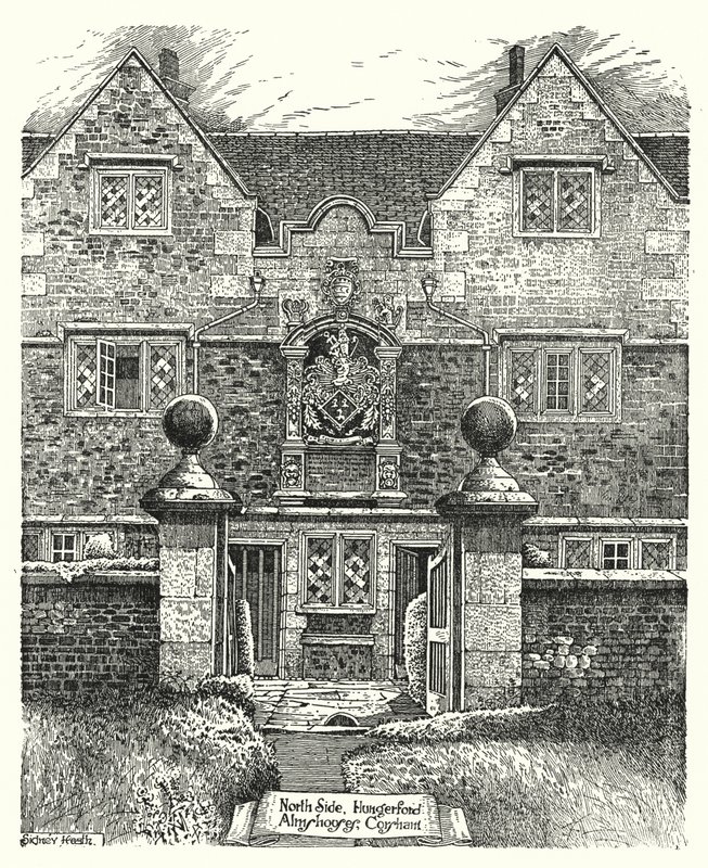 北侧，Hungerford 救济院，Corsham（雕刻） 作者 悉尼希斯