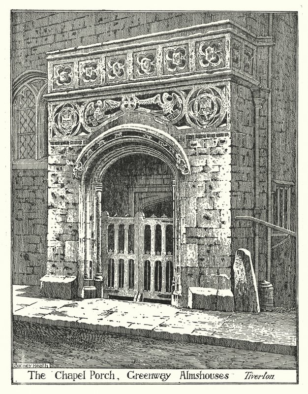 The Chapel Porch, Greenway Almshouses, Tiverton (雕刻) 作者 悉尼希斯