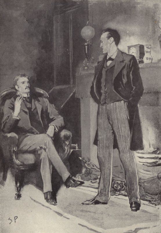 Then he stood by the fire: scene from the Sherlock Holmes mystery A Scandal in Bohemia, by Arthur Conan Doyle (litho) 作者 悉尼佩吉特
