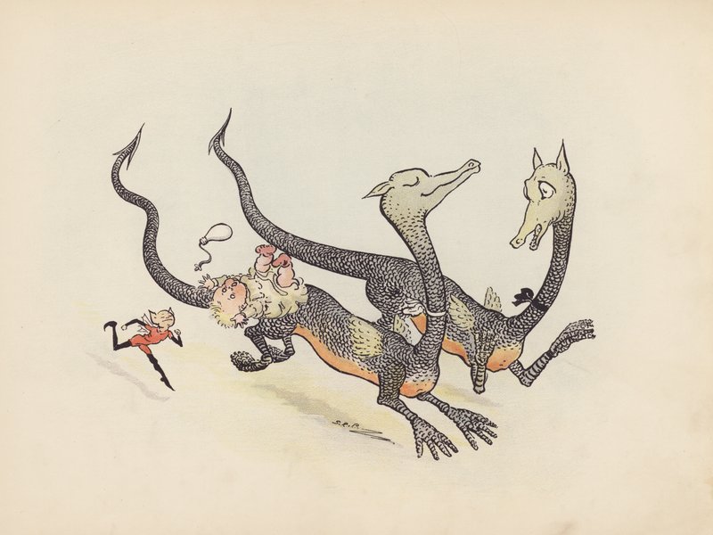 S Rosamond Praeger 为《小双龙》绘制的插图（彩色石版画） 作者 索菲亚·罗莎蒙德·普拉格