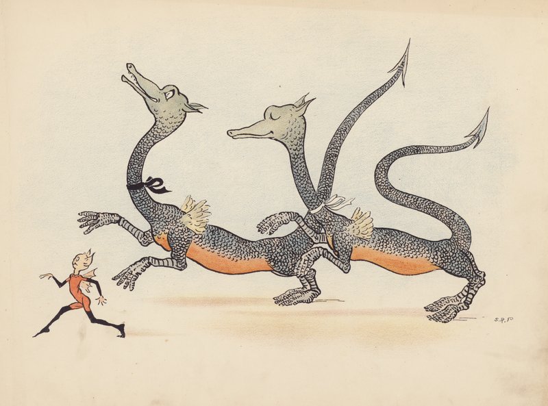 S Rosamond Praeger 为《小双龙》绘制的插图（彩色石版画） 作者 索菲亚·罗莎蒙德·普拉格