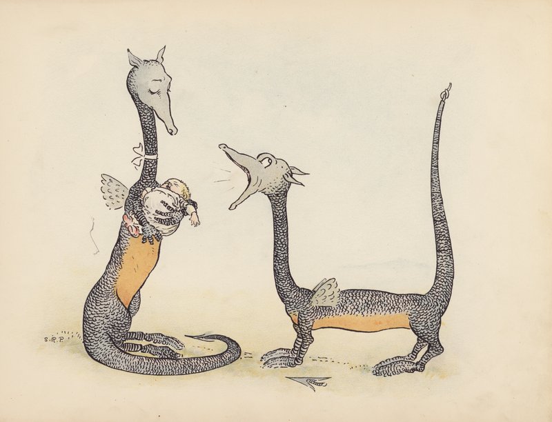 S Rosamond Praeger 为《小双龙》绘制的插图（彩色石版画） 作者 索菲亚·罗莎蒙德·普拉格