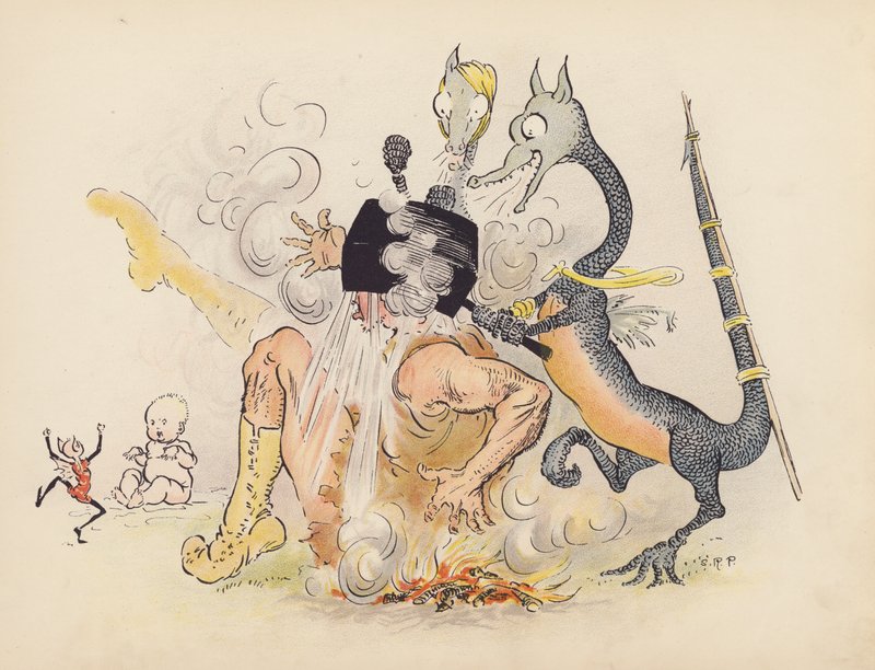 S Rosamond Praeger 为《小双龙》绘制的插图（彩色石版画） 作者 索菲亚·罗莎蒙德·普拉格