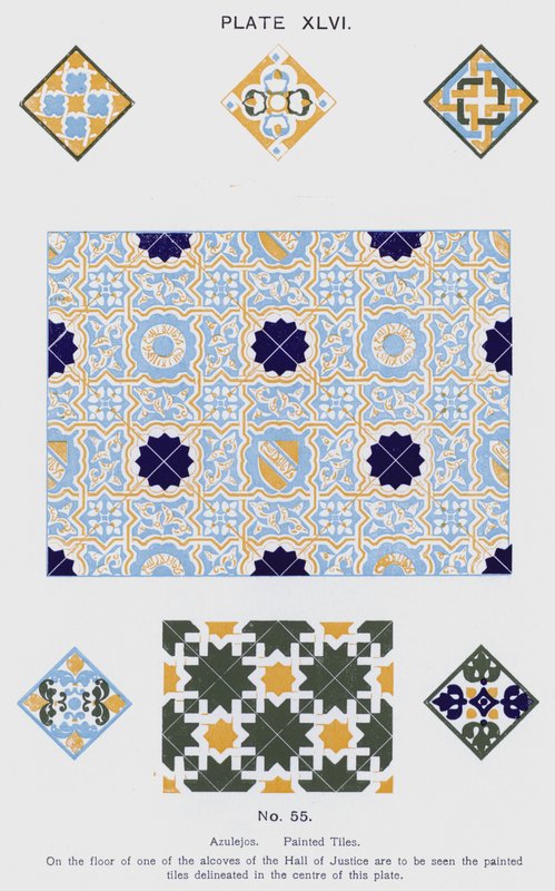 Azulejos，彩绘瓷砖（彩色石版画） 作者 西班牙语学校