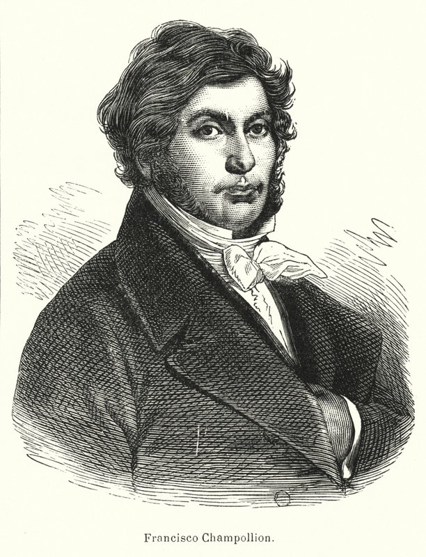 让-弗朗索瓦·商博良（Jean-Francois Champollion），法国学者、语言学家和古埃及象形文字（石版画）破译者 作者 西班牙语学校