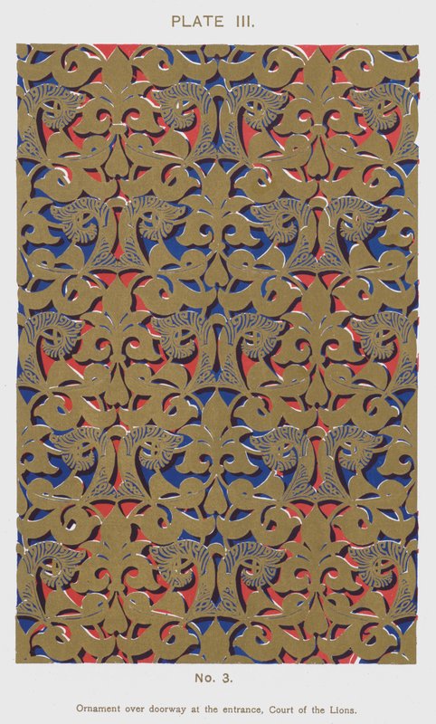 狮子院入口处的装饰品（彩色石版画） 作者 西班牙语学校