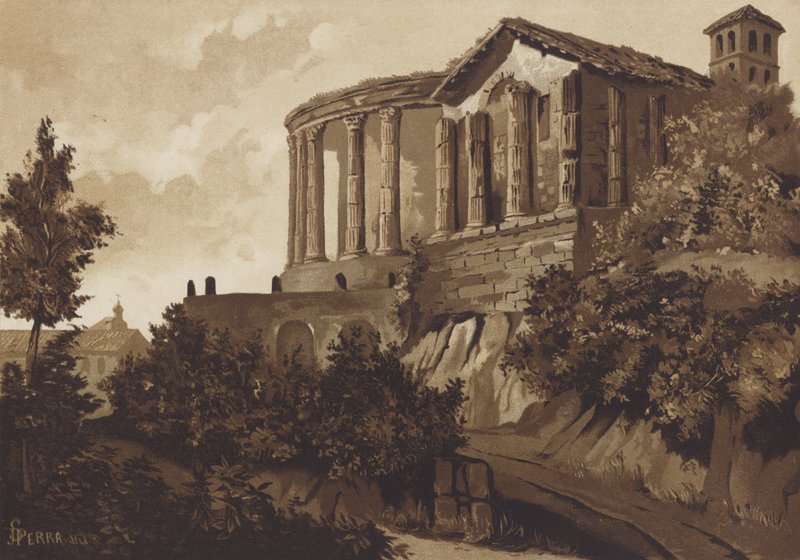 Tiburtine Sibyl和Vesta，Tivoli，意大利罗马寺庙 作者 西班牙语学校