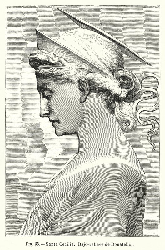 St Cecilia, bas-relief by Donatello (litho) 作者 西班牙语学校