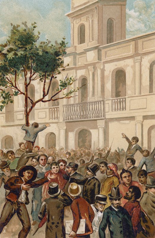 起义反对阿根廷总统华雷斯·塞尔曼，布宜诺斯艾利斯，1890年 作者 西班牙语学校